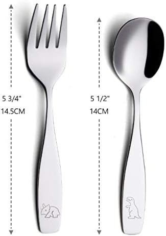 ANNOVA Kids Silverware Children's Safe Flatware Set Stainless Steel - Children Forks, Children Tablespoons, Toddler Utensils, Metal Cutlery Set for LunchBox (Rainbow, 6)