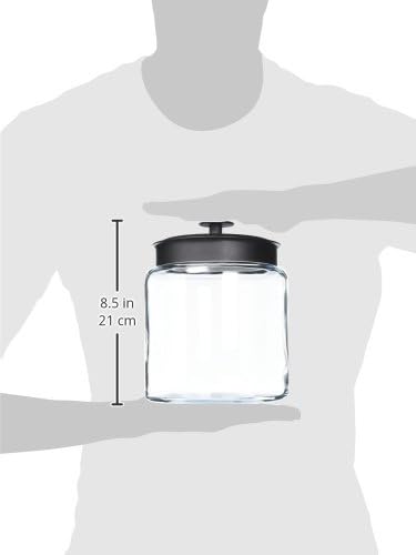 Anchor Hocking FBA_COMIN18JU056847 3-Piece Montana Jar Set, Multi (Set of 3), Black Metal
