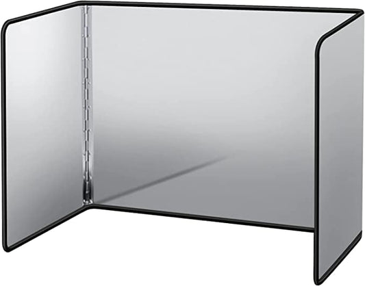 Splatter Guard for Frying Non-Stick 3 Sided Foldable Grease Splatter Screen Stainless Steel Backsplash Anti Splatter Shield Guard for Stove Screen Protector for Frying Stove Top Wall Easy to Clean - S