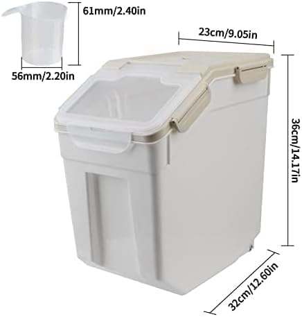 Large Flour Storage Container Bin 25lb, 2Pack Airtight Rice Storage Containers with Measuring Cup&Scoop, BPA Free with Wheels Seal Locking Lid for Flour, Rice, Grain (50LBS Total, Blue)