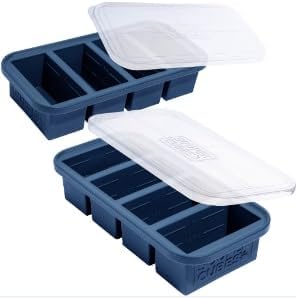 Souper Cubes 1 Cup Silicone Freezer Molds - Soup Cubes Perfect for Freezing Broth, Rice, Leftovers and More - Silicone Freezer Trays with Lids for Meal Prep - Aqua - 1-Pack