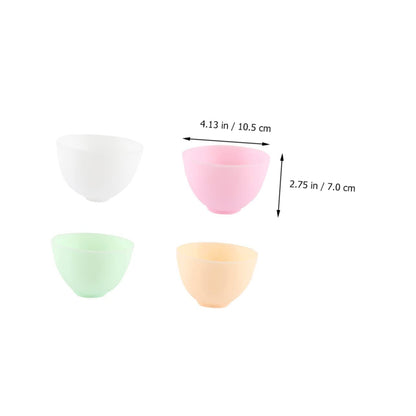 Ipetboom 5Pcs Odorless Silicone Bowl Prep Measuring Bowls for DIY Facial Masks and Cooking Flexible and Microwave Safe for Home Use Various Recipes