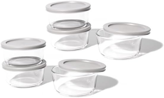 6-Piece Glass Food Storage Containers Set (3 Containers + 3 BPA-Free Lids) | 2-Cup, Leakproof | Microwave, Freezer, Oven & Dishwasher Safe | Ideal for Meal Prep & Pantry Organization, Pistachio