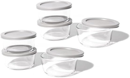 6-Piece Glass Food Storage Containers Set (3 Containers + 3 BPA-Free Lids) | 2-Cup, Leakproof | Microwave, Freezer, Oven & Dishwasher Safe | Ideal for Meal Prep & Pantry Organization, Pistachio