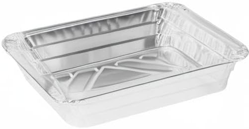 PARTY BARGAINS 4 lb Aluminum Pans with Board Lids, 50 Pack – 12 x 8 in Disposable Foil Roasting & Steam Table Pans for Catering, Takeout, Meal Prep, Oven Safe up to 240°C