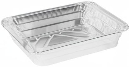PARTY BARGAINS 4 lb Aluminum Pans with Board Lids, 50 Pack – 12 x 8 in Disposable Foil Roasting & Steam Table Pans for Catering, Takeout, Meal Prep, Oven Safe up to 240°C