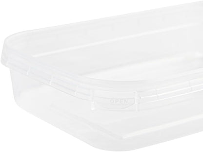 16 oz Rectangular Clear Food Storage Containers with Lids - Stackable, Tamper Proof, BPA Free, Recyclable, Space Saver, Airtight Container, Kitchen Storage, Meal Prep, Take Out, Deli Container (10)