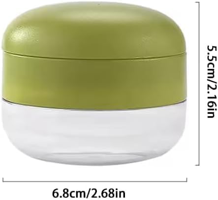 Mini Manual Garlic Chopper and Press with Container, Handheld Garlic Mincer Crusher & Dicer, Stainless Steel Blades, Portable Garlic Cutter Kitchen Tool, Green