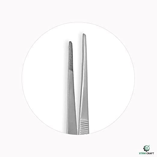 Kitchen Tweezers Stainless Steel food Tongs for Cooking Tongs with Precision Serrated Tips Medical tweezers(10 Inch Straight)