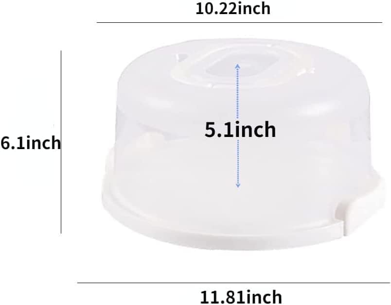 10 Inch Portable Cake Stand Carrier Holder with Lid and Handle Round Cake Storage Containers Cupcake Plastic Cake Cover Holder for Transport Red