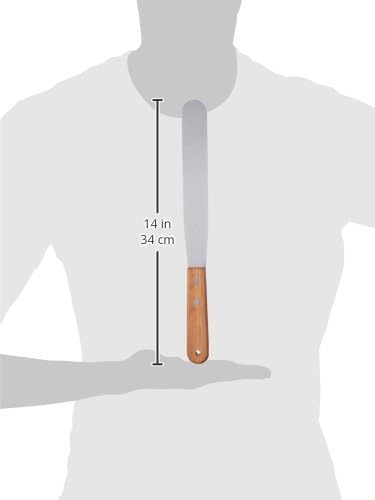 Fox Run Flat Icing Spatula, 4.25-Inch Stainless Steel Blade, Wood Handle, Metallic