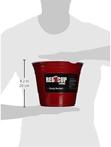 Red Cup Living Large Party Ice Bucket, 201 oz Insulated Drink Cooler for Parties, Bar & Kitchen, Durable Plastic Beer, Wine & Champagne Beverage Tub for Holiday