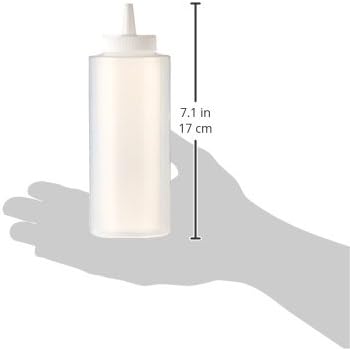 Winco 12 oz Clear Plastic Squeeze Bottles, 6pk (Set of 6)