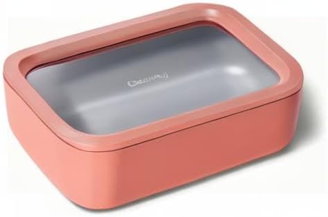Caraway Glass Food Storage - 4.4 Cup Glass Container - Ceramic Coated - Easy to Store, Non Toxic, Non Stick Lunch Box Container with Lids - Dishwasher, Oven, & Microwave Safe - Mist