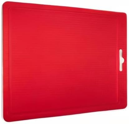 Made in Korea Silicone Cutting Board/Trivet, Non-Slip, 16.7'' x 10.3'', Dishwasher Safe, Easy Grip, BPA Free, Flexible Mat (Large, Red)