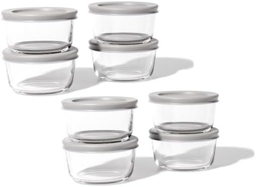 6-Piece Glass Food Storage Containers Set (3 Containers + 3 BPA-Free Lids) | 2-Cup, Leakproof | Microwave, Freezer, Oven & Dishwasher Safe | Ideal for Meal Prep & Pantry Organization, Pistachio