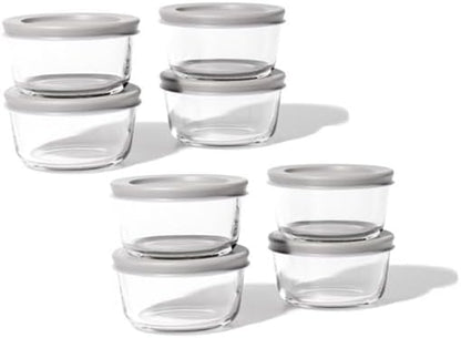 6-Piece Glass Food Storage Containers Set (3 Containers + 3 BPA-Free Lids) | 2-Cup, Leakproof | Microwave, Freezer, Oven & Dishwasher Safe | Ideal for Meal Prep & Pantry Organization, Pistachio