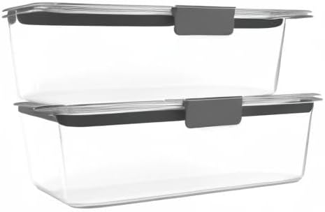 Rubbermaid Brilliance BPA Free Airtight Food Storage Containers with Lids, Set of 4 (4.7 Cup) Ideal for Lunch, Meal Prep, and Leftovers