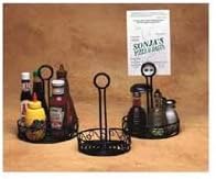 American Metalcraft WBCC6 Wrought Iron Condiment Rack with Scroll Design, 6-1/4-Inch, Black