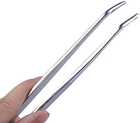 2-Pack 12-Inch BBQ Kitchen Tweezers Tongs, Extra-Long Stainless Steel Cooking Tweezers Dishwasher Safe for Grilling, Baking & Food Prep (12Inch BBQ Tongs)