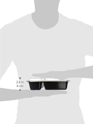 Reditainer® - 3 Compartment Microwave Safe Food Container with Lid/Divided Plate/Lunch Tray with Cover, 20 Pack