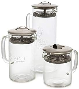 Rishi Tea Simple Brew Teapot for Loose Tea, Borosilicate Glass, 400ml