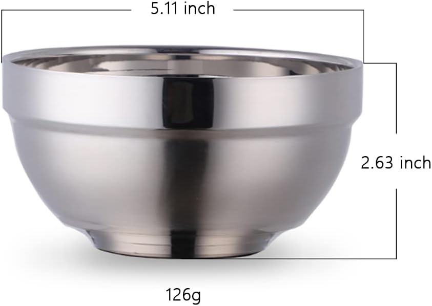 Stainless Steel Bowl Set: 500 ml Cereal Bowl, Set of 10 with Gift Box Included. Double Walled Insulated & Dishwasher Safe, Durable Deep Soup Bowl, Suitable for Home Kitchen & Child (Silver)