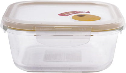 LOCK & LOCK Ovenglass Heat Resistant Glass Round Food Storage Container with Steam Vent, 32.12-oz / 4.02-cup