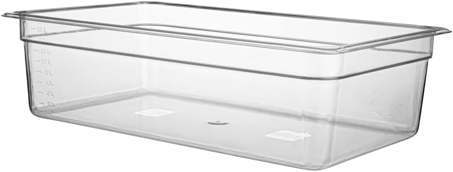 Restaurantware-2.5 Inch Deep Food Pans, 1 1/6 Size Commercial Food Storage Container - Freezable, Break-Resistant, Clear Plastic Cold Pans, Dishwashable, For Kitchens, Restaurants, Or Cafeterias