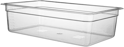 Restaurantware-2.5 Inch Deep Food Pans, 1 1/6 Size Commercial Food Storage Container - Freezable, Break-Resistant, Clear Plastic Cold Pans, Dishwashable, For Kitchens, Restaurants, Or Cafeterias