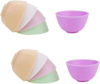 10 PCS Multi-colorful Silicone Mixing, Prep, Serve, Condiment and Facial Mask Bowls for Skincare, DIY Craft, Resin, and Acrylic Painting