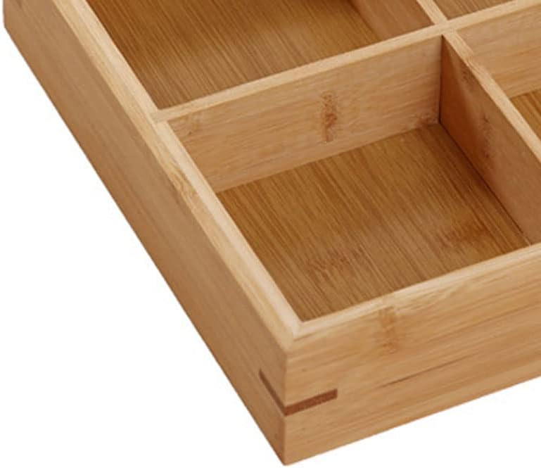 Divided Wooden Tray,Veggie Tray Serving Tray Divided Platter Wooden Food Server Multi Compartments Serving Tray for Hot Pot Restaurants Sushi Plate (6 Compartments)