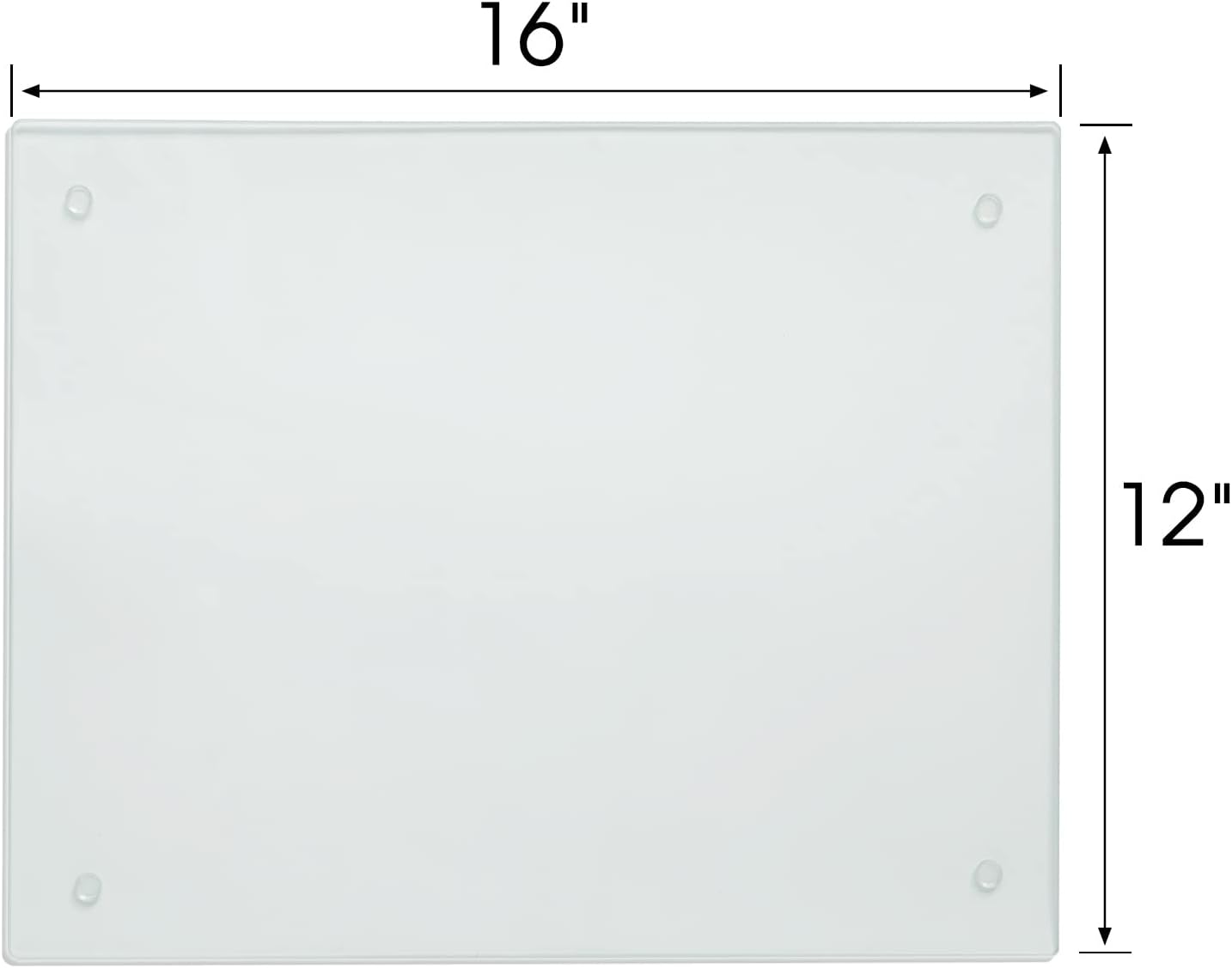 JAMBALAY Tempered Glass Cutting Boards for Kitchen, 16"x12" Clear Glass Cutting Board Set, 2Pcs Chopping Board with Rubber Non Slip Feet, Heat Resistant, Shatter Resistant, Dishwasher Safe