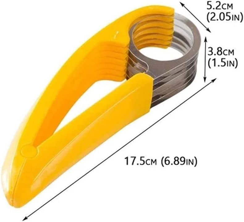 Yellow Food Manual Slicer, Handheld Portable Small Food Slicer Mandolines and Slicers, Multifunctional Slicer, Suit for Banana Strawberry Cucumber Carrot Egg Vegetable Fruit, Small Food Slicer