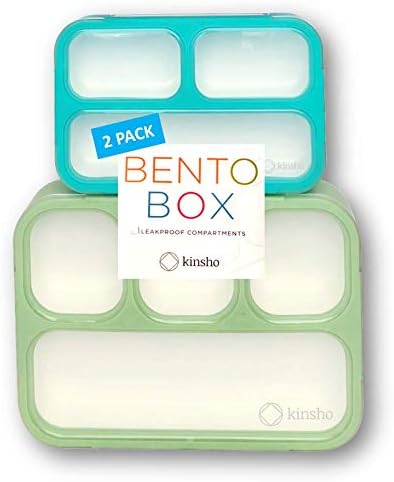 Bento Lunch Box for Kids or Adults, Snack Containers for Boys, Girls, School Daycare Work, 3 Divided Compartments Meal Planning Portion Control, BPA-Free Boxes, Utensils | Blue Purple 2 pack