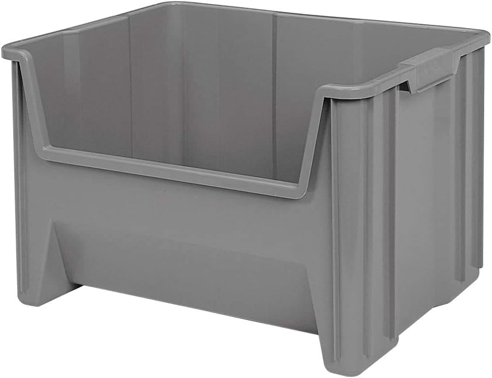Akro-Mils 13018 Stak-N-Store Stackable Storage Bins, Heavy Duty Garage Storage Containers, Open Front Plastic Organizer for Tools, Shelves, Closet Organizer, 17-1/2" x 16-1/2" x 12-1/2", Clear, 2-Pack