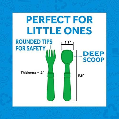 Re-Play Toddler Forks and Spoons Set - 4x4 Utensils Set for Kids - Dishwasher and Microwave Safe - Made in USA - Set of 8-5.8" x 1.2" x 0.2" - Princess