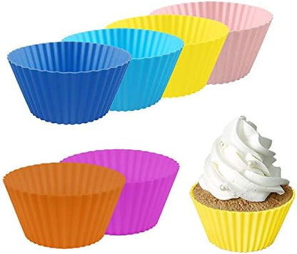 Tvoip Mini Muffin Pan - Reusable Silicone Cupcake Molds 2in 24 Pack - Small Baking Cups Truffle Cake Pan Set Nonstick in (Random 6 Colors)