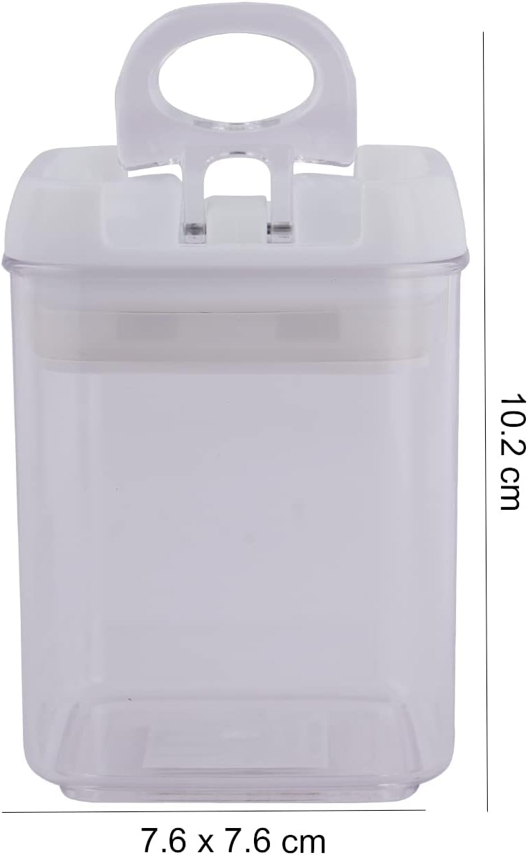 Felli®️ Flip-Tite Acrylic Airtight Food Storage Container With Flip Lid - 270ml | Leak Proof, BPA Free Plastic Container For Kitchen | Easy To Open Ring Handle | Stackable Multipurpose Jar Canister