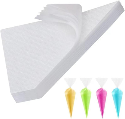 Engorgio Disposable Mini Piping Bags 8 inch Pastry Bag Pastry Crimpers Small Piping Bags Disposable Pastry Bags For Cake Macarons Dessert Decorations Cookies Baking Cupcakes (Clear)