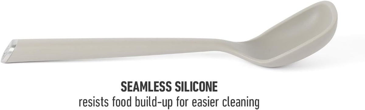 Calphalon Edge Silicone Spoon, Flexible Silicone Cooking Spoon with Reinforced Core, Heat-Resistant Nonstick-Safe Kitchen Spoon for Stirring, Mixing & Serving, Navy