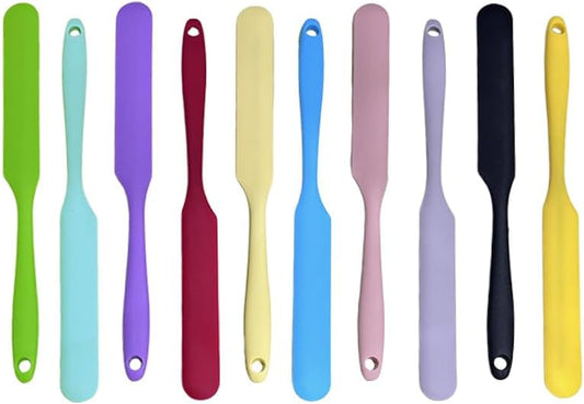 10 Pack Silicone Jar Spatula, 9 Inch Heat-Resistant Food Grade Scraper, Kitchen Tool for Scraping Icing, Bread Cream, Peanut Butter & Jam, 10 Assorted Colors