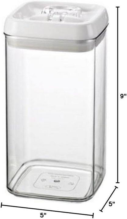 Felli® Flip Tite Acrylic 5" x 9" Food Storage Square Canister, 81 oz.