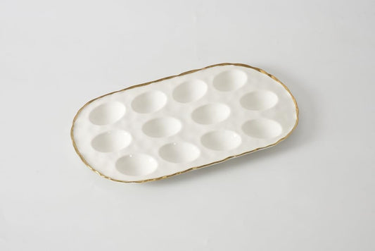 Portofino Oval Deviled Egg Tray, 14.5" x 7.75" x 1"