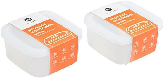 OTB Set of 2 Reusable Silicone Containers Clear, Nesting Leak-free Silicone Food Storage Boxes, BPA Free, Airtight, Dishwasher and Freezer Safe