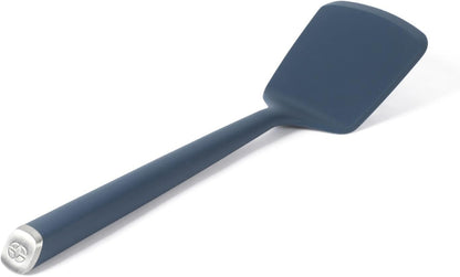 Calphalon Edge Silicone Spoon, Flexible Silicone Cooking Spoon with Reinforced Core, Heat-Resistant Nonstick-Safe Kitchen Spoon for Stirring, Mixing & Serving, Navy