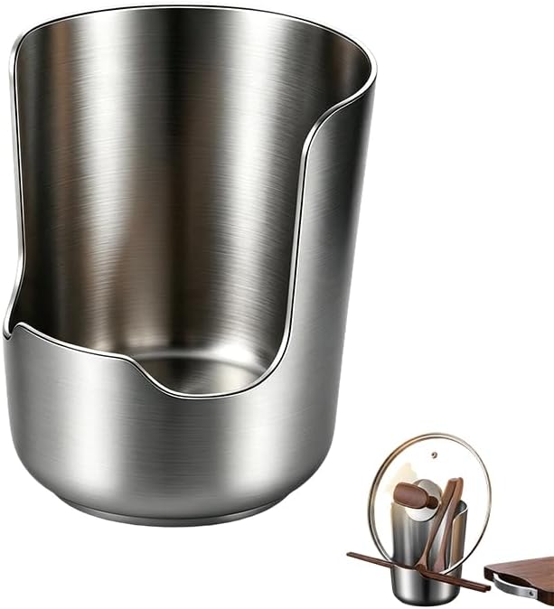 Spoon Rest with Pot Lid Holder, Stainless Steel Vertical Rack