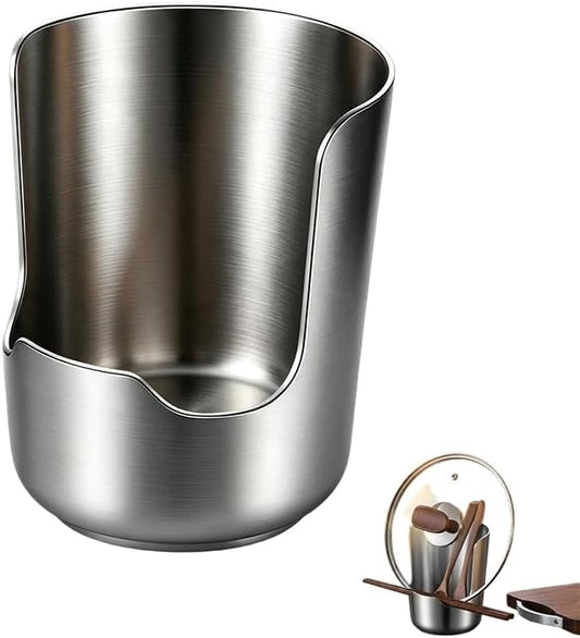 Spoon Rest with Pot Lid Holder, Stainless Steel Vertical Rack
