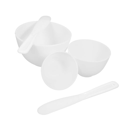 1set Facial Mask Mixing Bowl Set Silicone Bowls Mask Applicator for Diy Skincare White