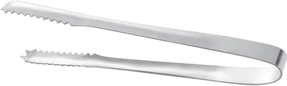 Stainless Steel Ice Tongs for Bar, Kitchen & Home – Heavy-Duty Metal Ice Grab Tongs with Non-Slip Grip, Ideal for Serving Ice Cubes, Sugar Cubes, Lemons, Limes and Fruits